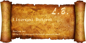 Lisznyai Botond névjegykártya